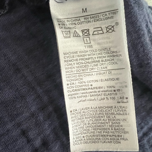 100% cotton Dark Blue Old Navy Smocked Waist Tiered Dress Size M - Picture 5 of 5